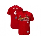 Men St. Louis Cardinals #4 Yadier Molina Majestic Scarlet 2018 Spring Training Flex Base Player Jersey