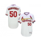 Men St. Louis Cardinals #50 Adam Wainwright Majestic White Flexbase Authentic Cooperstown Collection Player Jersey