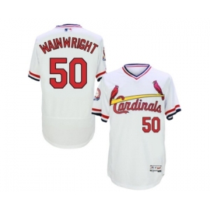 Men St. Louis Cardinals #50 Adam Wainwright Majestic White Flexbase Authentic Cooperstown Collection Player Jersey