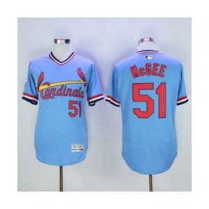 Men St. Louis Cardinals #51 Willie McGee Majestic Blue Flexbase Authentic Cooperstown Collection Player Jersey