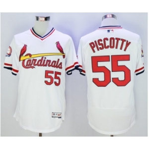 Men St. Louis Cardinals #55 stephen piscotty Majestic White Flexbase Authentic Cooperstown Collection Player Jersey