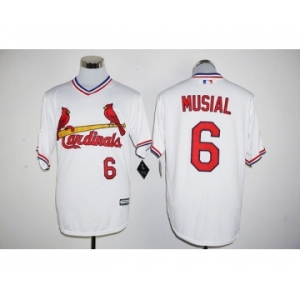 Men St. Louis Cardinals #6 Stan Musial Majestic White Cool Base Cooperstown Player Jersey