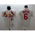 Men St. Louis Cardinals #6 Stan Musial Majestic cream Flexbase Authentic Collection Player Jersey