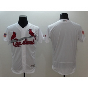 Men St. Louis Cardinals Blank White Stars & Stripes 2016 Independence Day Flex Base Jersey