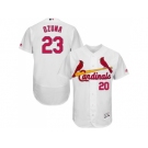 Men St.Louis Cardinals #23 Marcell Ozuna White Flexbase Authentic Collection Stitched MLB Jersey