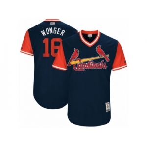 Men's 2017 Little League World Series Cardinals #16 Kolten Wong Wonger Navy Jersey