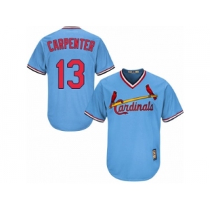 Men's Majestic St. Louis Cardinals #13 Matt Carpenter Authentic Light Blue Cooperstown MLB Jersey