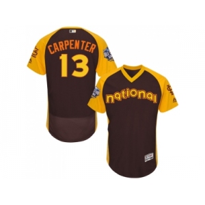 Men's Majestic St. Louis Cardinals #13 Matt Carpenter Brown 2016 All-Star National League BP Authentic Collection Flex Base MLB Jerse
