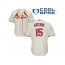 Men's Majestic St. Louis Cardinals #15 Randal Grichuk Authentic Cream Alternate Cool Base MLB Jersey