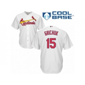 Men's Majestic St. Louis Cardinals #15 Randal Grichuk Replica White Home Cool Base MLB Jersey