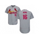 Men's Majestic St. Louis Cardinals #16 Kolten Wong Grey Flexbase Authentic Collection MLB Jersey