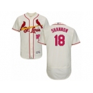 Men's Majestic St. Louis Cardinals #18 Mike Shannon Cream Flexbase Authentic Collection MLB Jersey