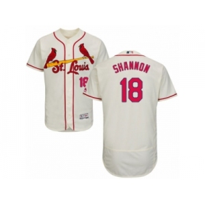 Men's Majestic St. Louis Cardinals #18 Mike Shannon Cream Flexbase Authentic Collection MLB Jersey