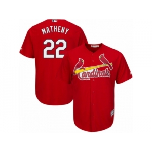 Men's Majestic St. Louis Cardinals #22 Mike Matheny Replica Red Alternate Cool Base MLB Jersey