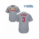 Men's Majestic St. Louis Cardinals #3 Jedd Gyorko Authentic Grey Road Cool Base MLB Jersey