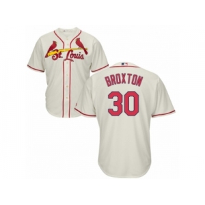 Men's Majestic St. Louis Cardinals #30 Jonathan Broxton Replica Cream Alternate Cool Base MLB Jersey
