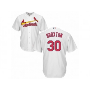 Men's Majestic St. Louis Cardinals #30 Jonathan Broxton Replica White Home Cool Base MLB Jersey
