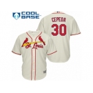 Men's Majestic St. Louis Cardinals #30 Orlando Cepeda Authentic Cream Alternate Cool Base MLB Jersey