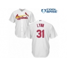 Men's Majestic St. Louis Cardinals #31 Lance Lynn Replica White Home Cool Base MLB Jersey