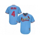 Men's Majestic St. Louis Cardinals #4 Yadier Molina Authentic Light Blue Cooperstown MLB Jersey