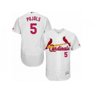 Men's Majestic St. Louis Cardinals #5 Albert Pujols White Flexbase Authentic Collection MLB Jersey