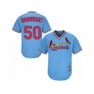 Men's Majestic St. Louis Cardinals #50 Adam Wainwright Authentic Light Blue Cooperstown MLB Jersey