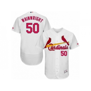 Men's Majestic St. Louis Cardinals #50 Adam Wainwright White Flexbase Authentic Collection MLB Jersey