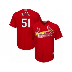 Men's Majestic St. Louis Cardinals #51 Willie McGee Replica Red Alternate Cool Base MLB Jersey