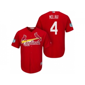 Men's St.Louis Cardinals #4 Yadier Molina 2017 Spring Training Cool Base Stitched MLB Jersey