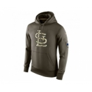 Men's St.Louis Cardinals Nike Olive Salute To Service KO Performance Hoodie