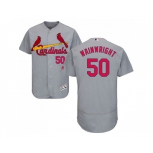 St.Louis Cardinals #50 Adam Wainwright Grey Flexbase Authentic Collection Stitched Baseball Jersey