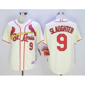 St.Louis Cardinals #9 Enos Slaughter Cream Cool Base Stitched MLB Jersey[Slaughter]