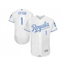 Kansas City Royals #1 Jarrod Dyson White Flexbase Authentic Collection 2016 Father's Day Stitched Baseball Jersey