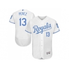 Kansas City Royals #13 Salvador Perez White Flexbase Authentic Collection 2016 Father's Day Stitched Baseball Jersey