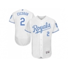 Kansas City Royals #2 Alcides Escobar White Flexbase Authentic Collection 2016 Father's Day Stitched Baseball Jersey