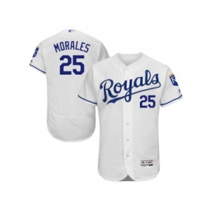 Kansas City Royals #25 Kendrys Morales White Flexbase Authentic Collection Stitched Baseball Jersey