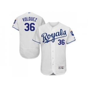 Kansas City Royals #36 Edinson Volquez White Flexbase Authentic Collection Stitched Baseball Jersey