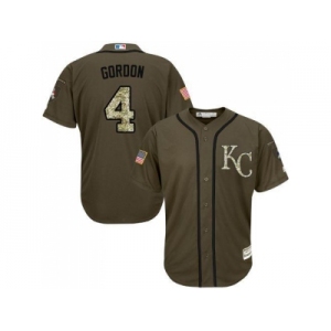 Kansas City Royals #4 Alex Gordon Green Salute to Service Stitched MLB Jersey