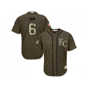 Kansas City Royals #6 Lorenzo Cain Green Salute to Service Stitched MLB Jersey