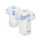 Kansas City Royals #6 Lorenzo Cain White Flexbase Authentic Collection 2016 Father's Day Stitched Baseball Jersey