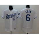 Kansas City Royals #6 Lorenzo Cain White Flexbase Authentic Collection Stitched Baseball Jersey