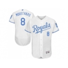 Kansas City Royals #8 Mike Moustakas White Flexbase Authentic Collection 2016 Father's Day Stitched Baseball Jersey