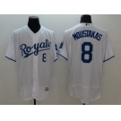 Kansas City Royals #8 Mike Moustakas White Flexbase Authentic Collection Stitched Baseball Jersey