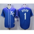 Men Kansas City Royals #1 Jarrod Dyson Blue 2016 Official Cool Base Jersey