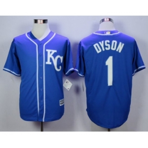 Men Kansas City Royals #1 Jarrod Dyson Blue 2016 Official Cool Base Jersey