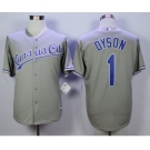 Men Kansas City Royals #1 Jarrod Dyson Gray 2016 Official Cool Base Jersey