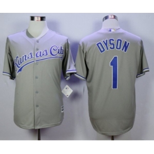 Men Kansas City Royals #1 Jarrod Dyson Gray 2016 Official Cool Base Jersey