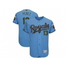 Men Kansas City Royals #13 Salvador Perez Light Blue Flexbase Authentic Collection 2018 Memorial Day Stitched MLB Jersey