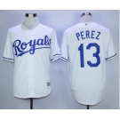 Men Kansas City Royals #13 Salvador Perez White 2016 Official Cool Base Jersey