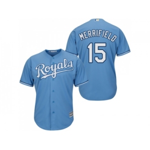 Men Kansas City Royals #15 Whit Merrifield Light Blue New Cool Base Alternate 1 Stitched MLB Jersey